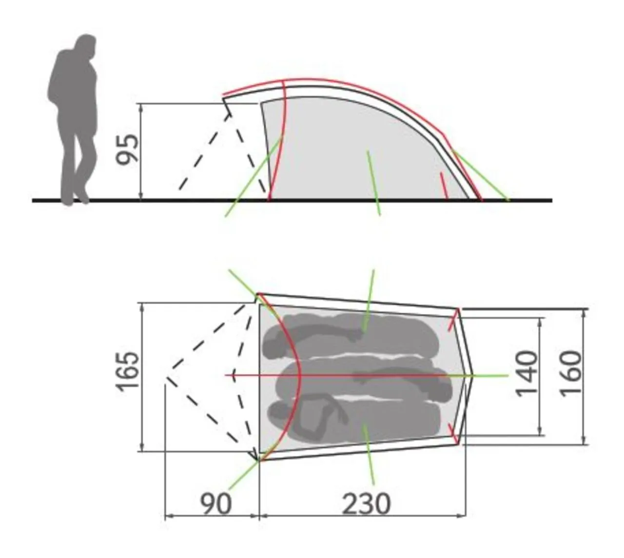 Taurus 3 Personnes - Tente Randonnée – Image 3