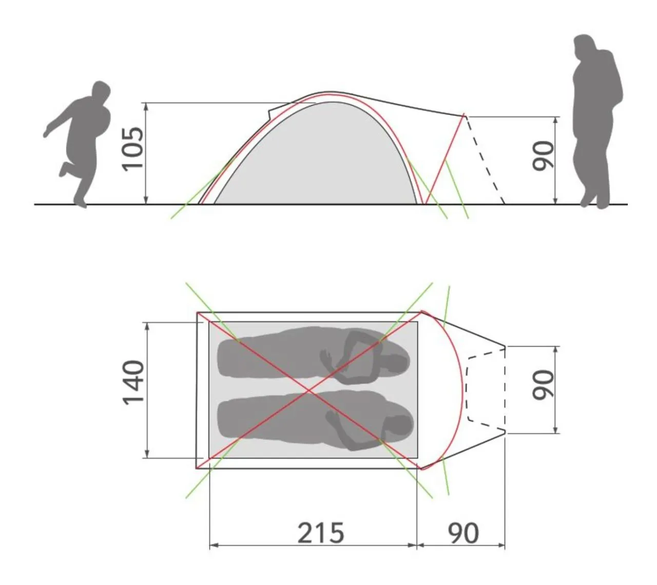 Campo Compact XT 2 Personnes - Tente Camping – Image 2